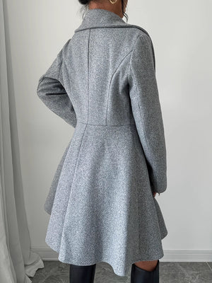 classic overcoat in gray with notch lapel