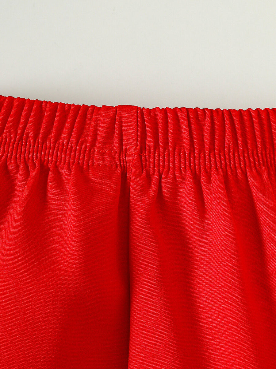 Red baby shorts with elastic waistband detail