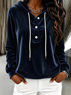 pullover hoodie in Sky Blue with hooded and hip-length