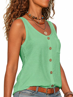 Full Size Casual Round Neck Tank in Orange