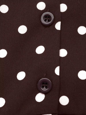 shirt dress in dark brown with buttoned and mini