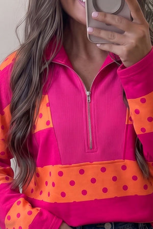 100% polyester Care instructions: Machine wash cold sweatshirt in Hot Pink with relaxed silhouette