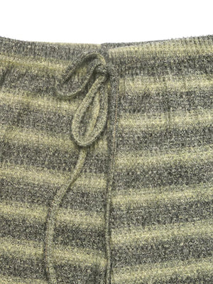 Striped Knit Wide-leg Pants option 6