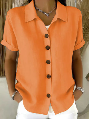 Full Size Button Up Short Sleeve Shirt in Army Green, view 14