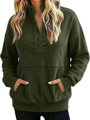 Gray sweatshirt with pocketed and long sleeve