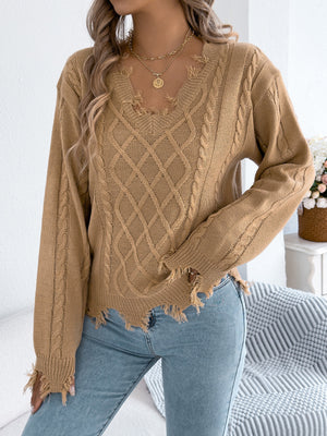 bright orange v-neck sweater