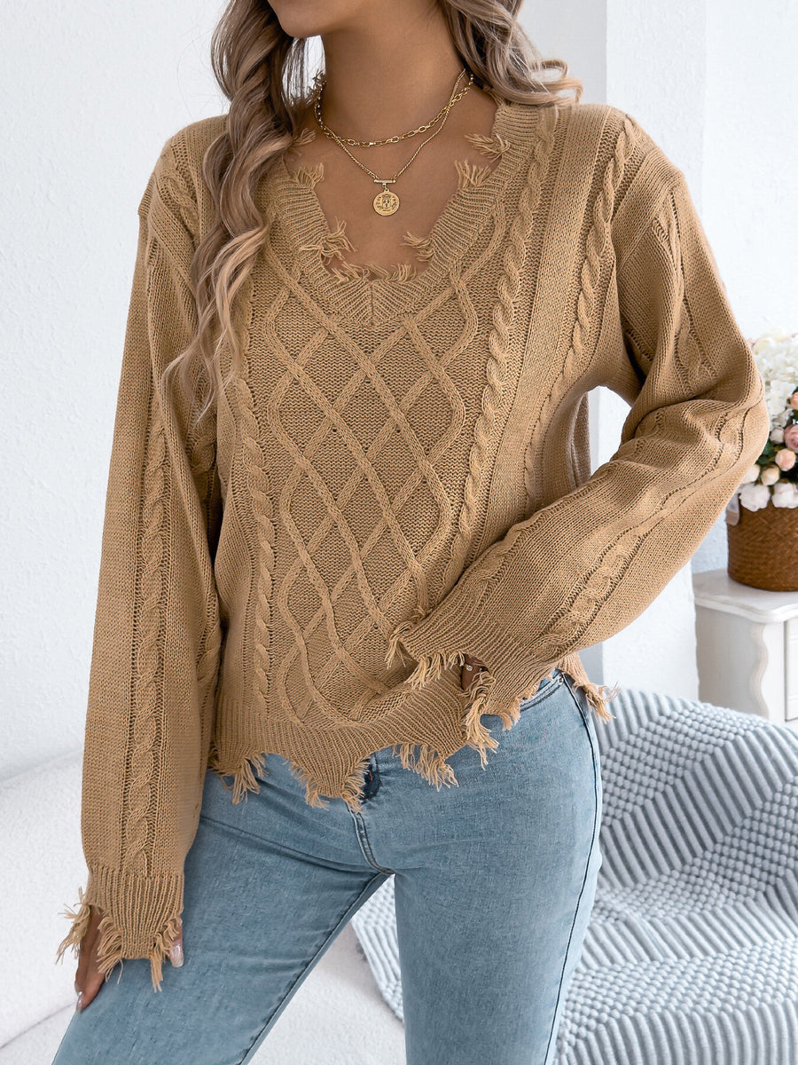 bright orange v-neck sweater