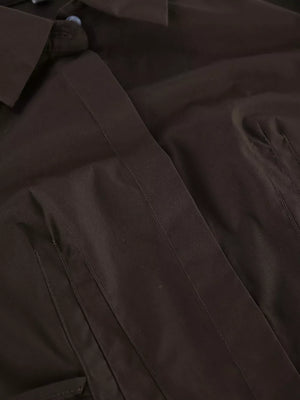 button-up shirt in white with collared and long sleeve