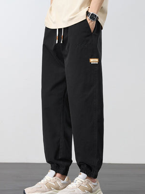 joggers in Army Green with drawstring and full-length