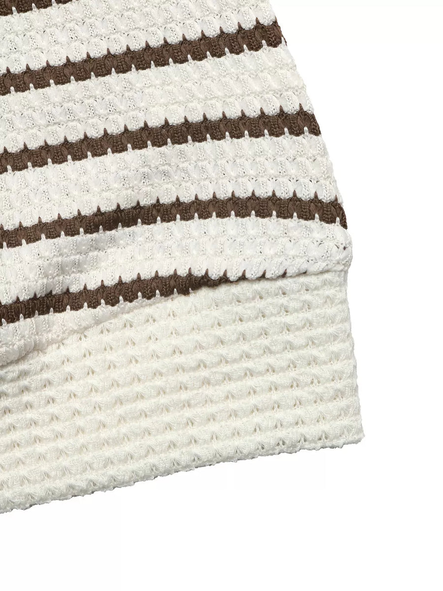 Coffee Brown relaxed pullover sweater with collared
