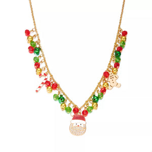 necklace featuring novelty in red with 18K Gold-Plated, Zinc alloy, Crystal, Rhinestone Care instructions: Avoid wearin