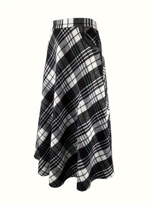100% polyester Care instructions: Machine wash cold midi skirt in Black with A-line silhouette
