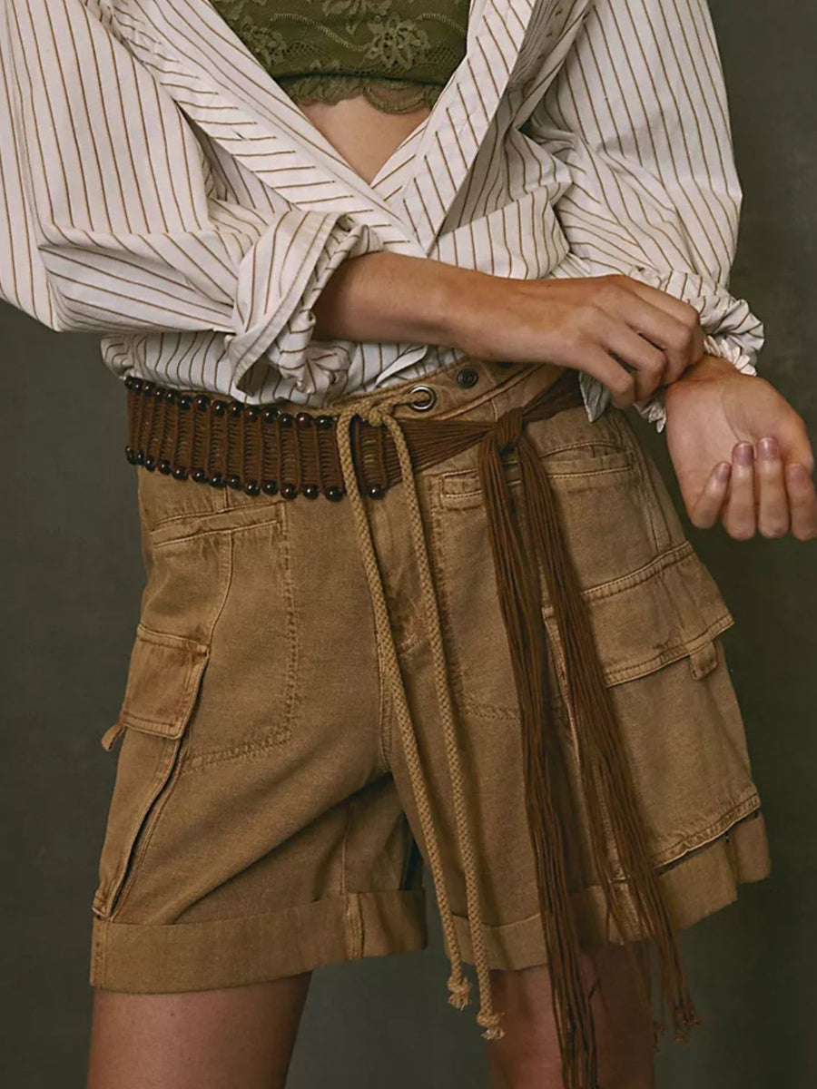 100% polyester Care instructions: Machine wash cold cargo shorts in White with relaxed silhouette