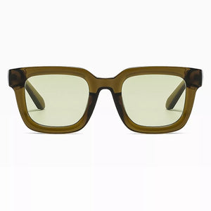 modern sunglasses in olive green with N/A
