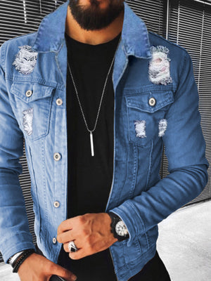 100% polyester Care instructions: Machine wash cold denim jacket in red with regular silhouette