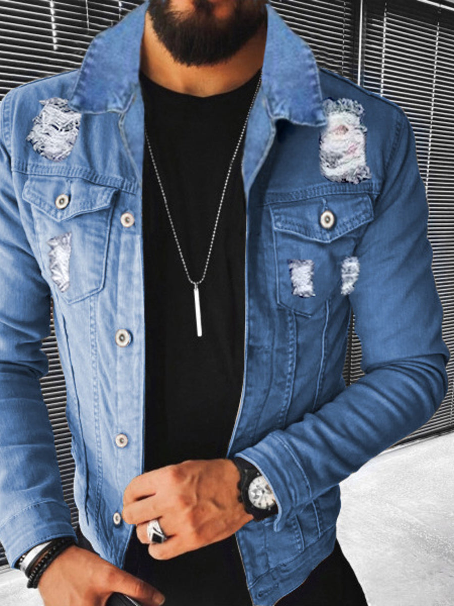 100% polyester Care instructions: Machine wash cold denim jacket in red with regular silhouette