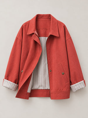 modern jacket in rust with collared