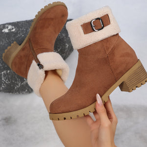 Suede,Fluff,Rubber Imported Size & boots in navy blue with fitted silhouette