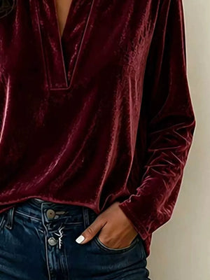 classic blouse in Pink with collared