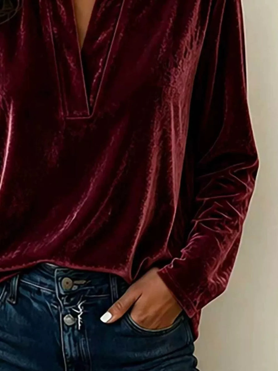 classic blouse in Pink with collared