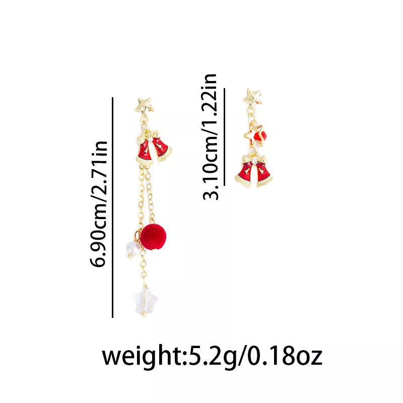 earrings in red with dangle and dangle, 2.7 inches