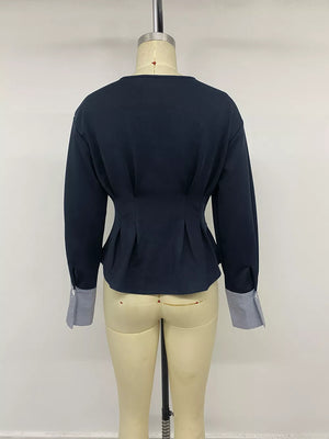 navy blue peplum top