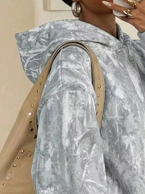 streetwear pullover hoodie in blush pink with hooded