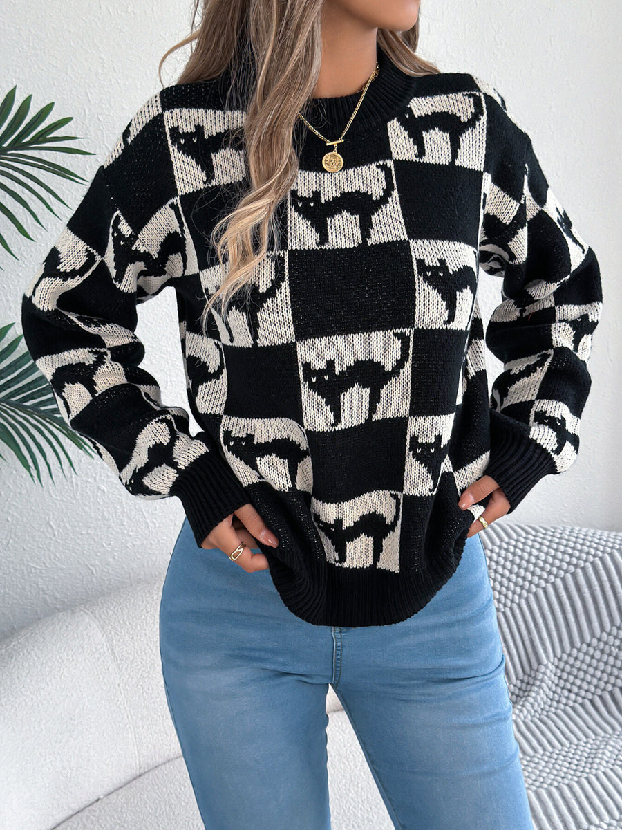 100% acrylic Care instructions: Machine wash cold pullover sweater in cream with regular silhouette