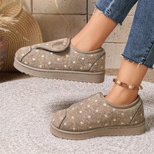 slippers featuring polka dot in Gray with Suede,Rubber Imported Size & texture
