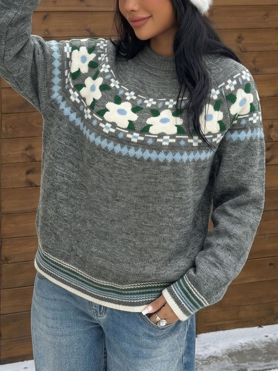 45% acrylic, 29% polyester, 26% polyamide Care instructions: Machine wash cold pullover sweater in light blue with regular