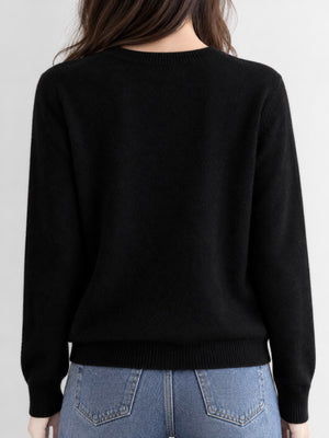 Dark Camel relaxed cardigan with crew neck