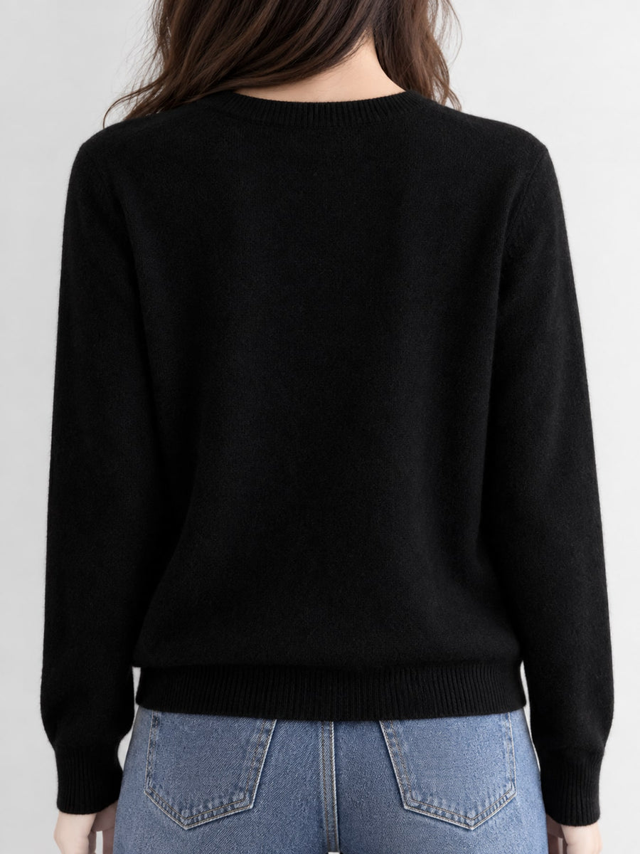 Dark Camel relaxed cardigan with crew neck