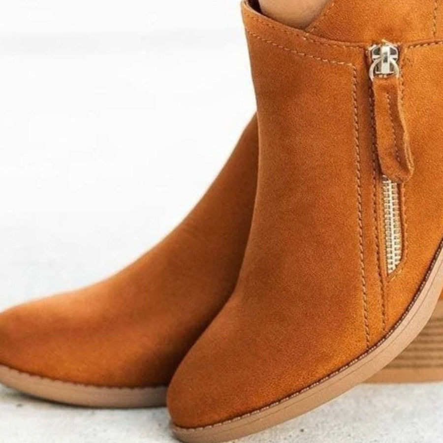 PU Leather,Rubber Imported Size & boots in Orange with ankle boot silhouette