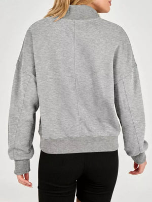 black relaxed sweatshirt with collared