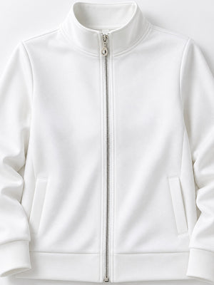 Apricot sweatshirt with hip-length and zip-front