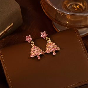gold earrings with dangle and post-back