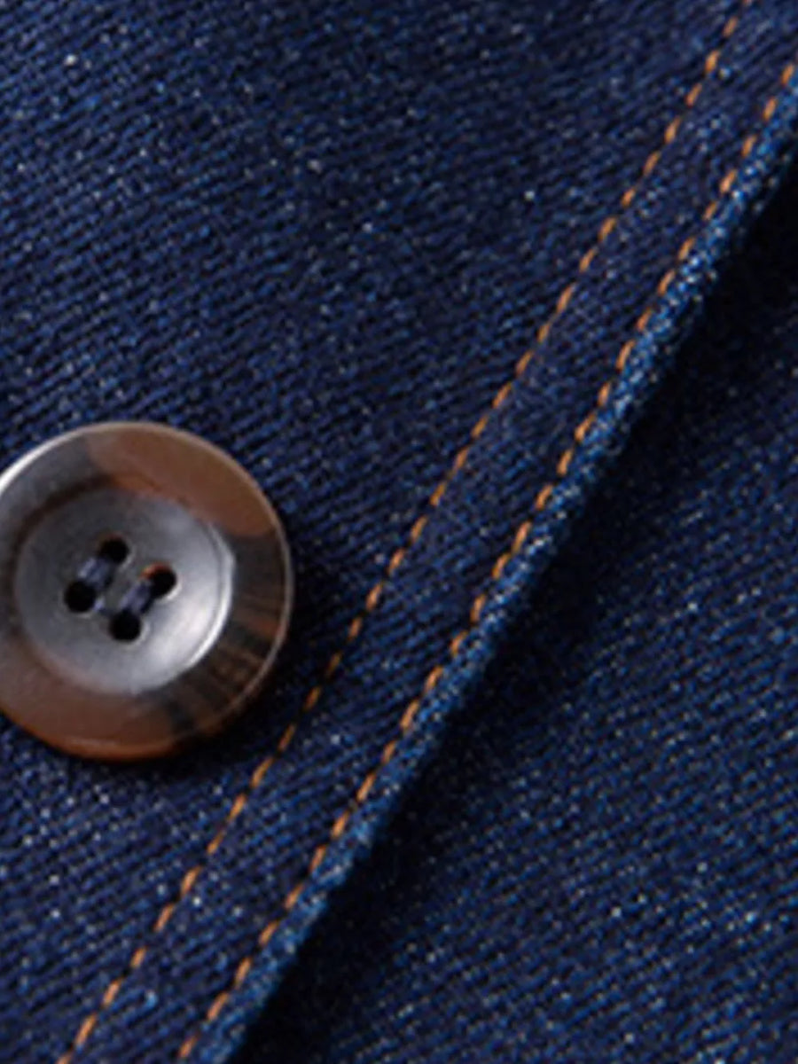 Men's Plus Size Classic Denim Blazer option 4