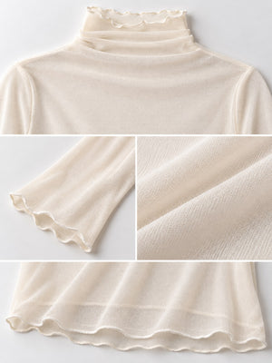 t-shirt in charcoal with sheer and hip-length