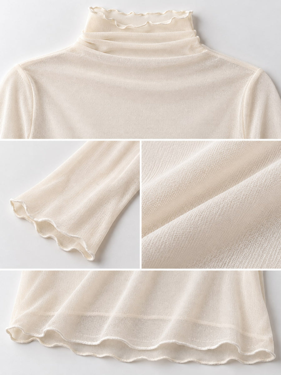 t-shirt in charcoal with sheer and hip-length