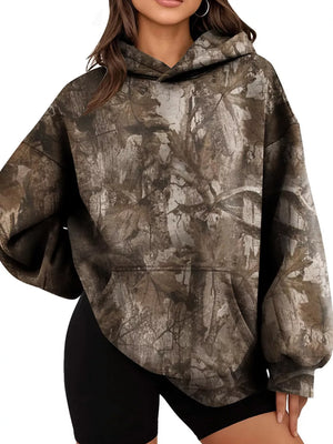 Dark Brown pullover hoodie with hip-length and pullover