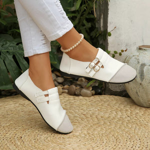 PU Leather, Rubber Imported Size & slip-ons in light gray with flat silhouette