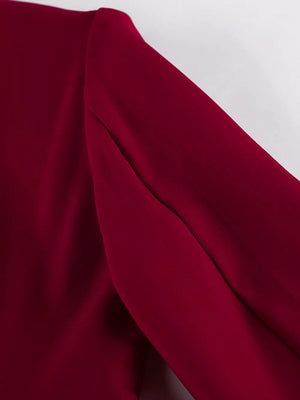 Wine Red with Two-Piece Sets 17