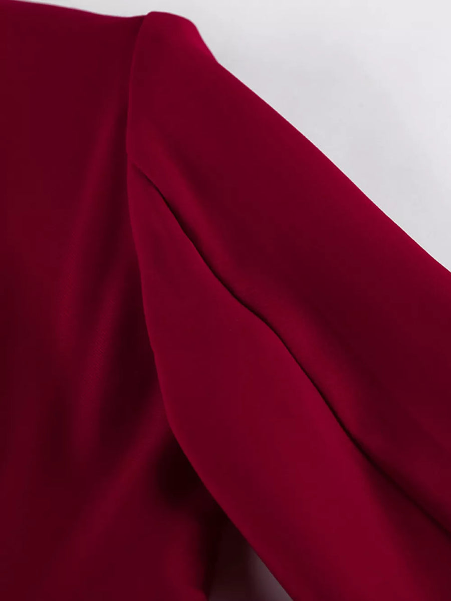 Wine Red with Two-Piece Sets 17