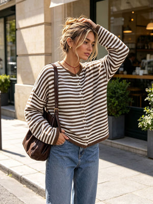 classic cardigan in Yellow with round neck