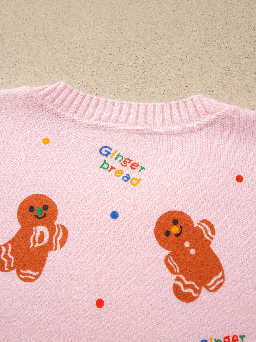 retro pullover sweater in Blush Pink with crew neck