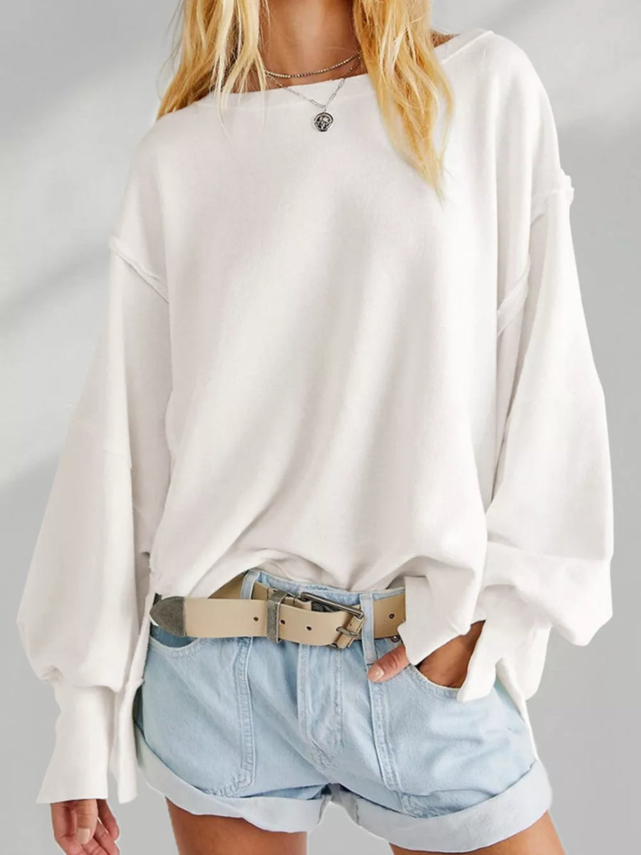 sweatshirt in off-white featuring oversized and oversized fit