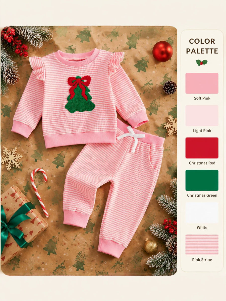 Pink pajama set with hip-length, full-length and pullover, drawstring, elastic