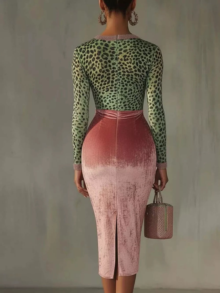 Sage midi dress with midi and pullover