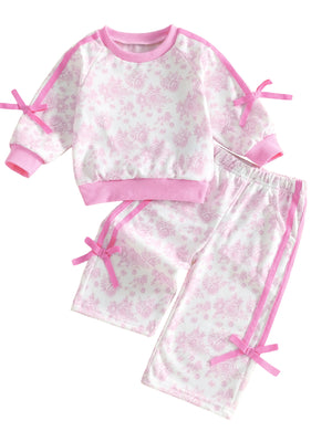 romantic lounge set in lavender with round neck