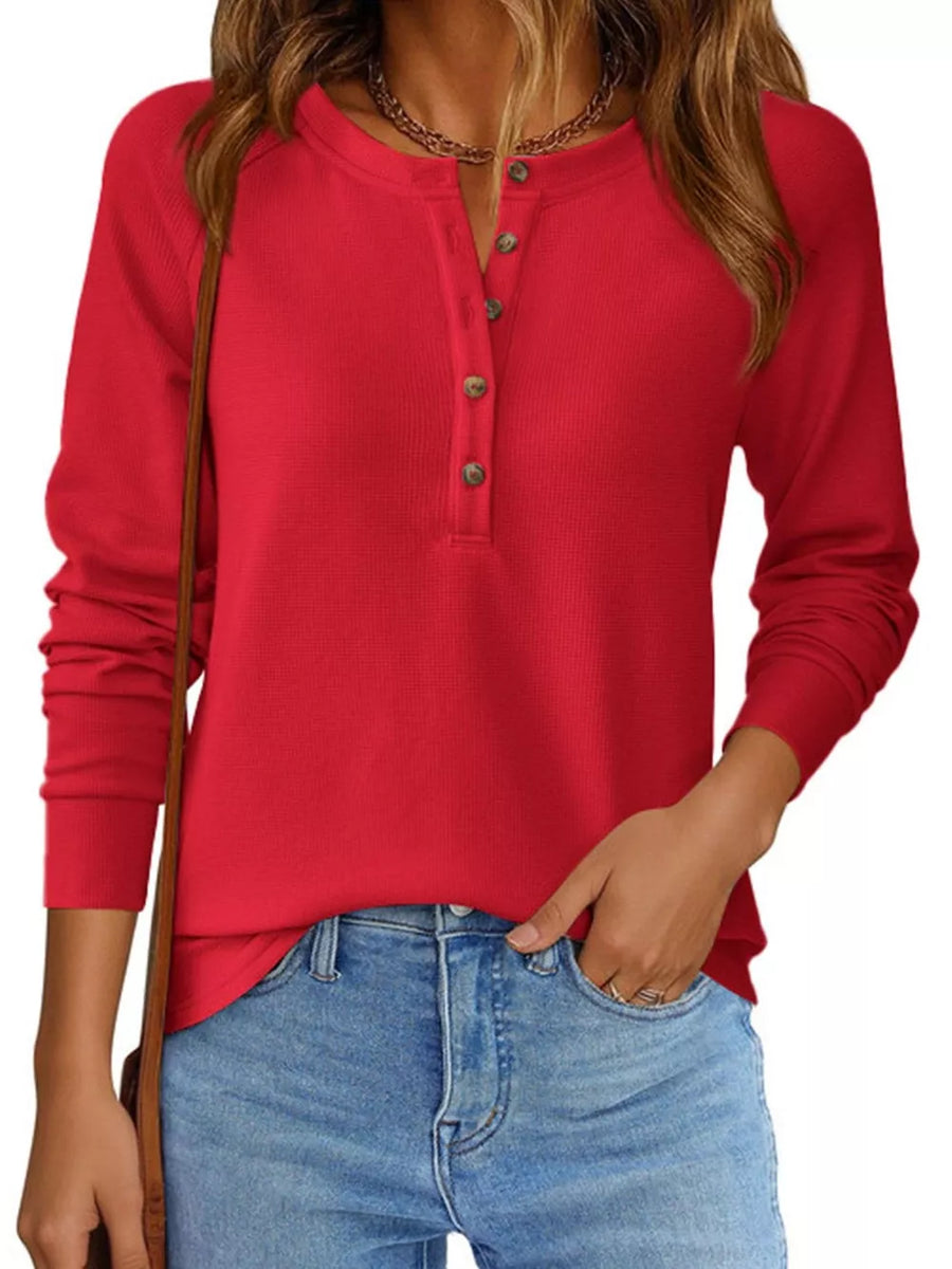 65% polyester, 30% viscose, 5% elastane Care instructions: Machine wash cold henley in White with regular silhouette